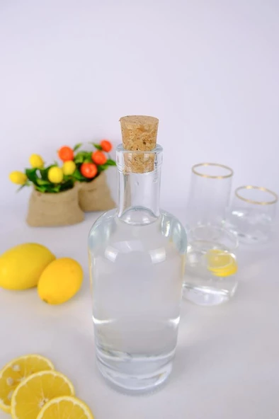 Digithome Mantar Kapaklı Cam Su Şişesi Başucu Sürahisi Karaf 700 Ml - TG0809040001ECY C320.225 - Resim 5