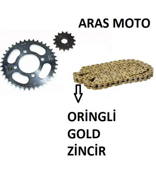 Bajaj Pulsar Ns 150 Oringli Zincir Dişli Seti Kaliteli (Gold Sarı)_Supermoto
