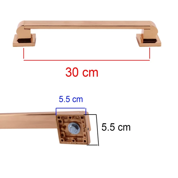 Sürgülü Kapı Çekme Kolu Tutma Kulpu Kulbu Çelik Dış Kapı Tutamağı Kol Bakır 30 Cm - 2