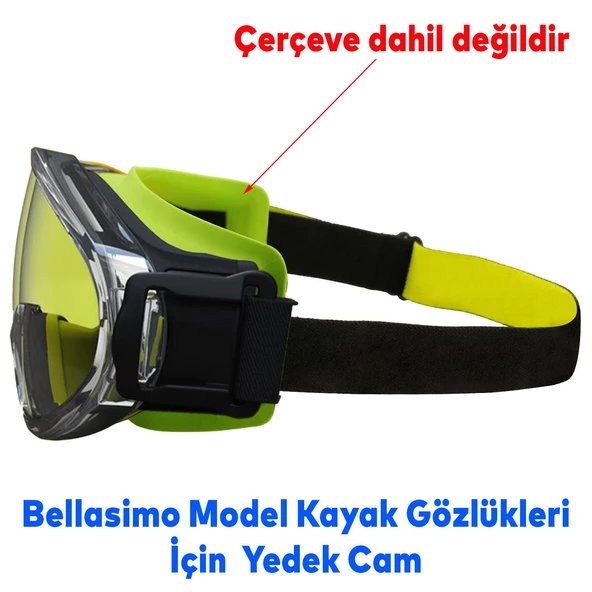 Bellasimo Çerçevesiz Kayak Gözlüğü Camı Lens Değiştirebilir Cam Antifog Güneş Kar Gözlük Camı Şeffaf - 6