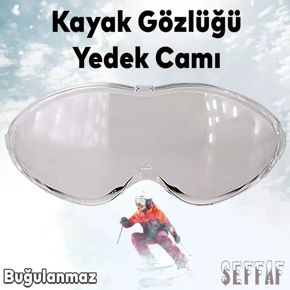 Bellasimo Çerçevesiz Kayak Gözlüğü Camı Lens Değiştirebilir Cam Antifog Güneş Kar Gözlük Camı Şeffaf