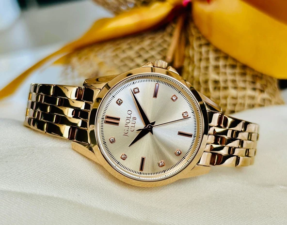 JPC.0423.13795.04 JG.POLO CLUB KADIN ÇELİK KORDON ÇELİK KASA ORJİNAL KOL SAATİ