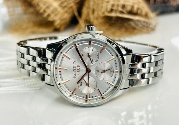 JPC.0323-12680.2 JG.POLO CLUB KADIN ÇELİK KORDON ÇELİK KASA ORJİNAL KOL SAATİ - 2