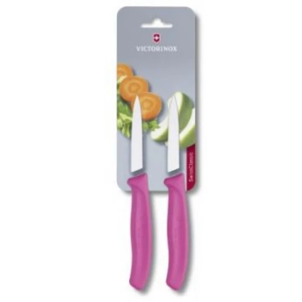 Victorinox VT 6.7606.L115B Soyma Bıçağı,8 CM,Düz,SC,Pembe,2 Li Blister