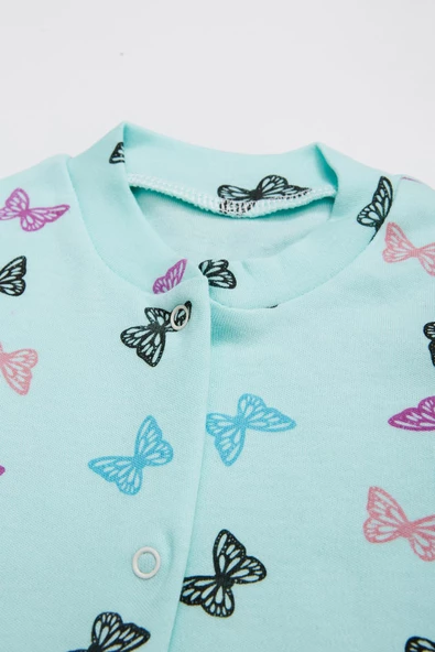 Ladybirds Yeni Doğan Kız Bebek Kelebek Desenli Uzun Kollu Tulum - 2