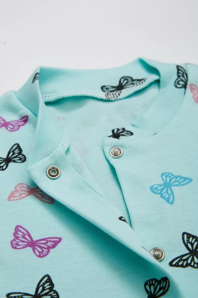 Ladybirds Yeni Doğan Kız Bebek Kelebek Desenli Uzun Kollu Tulum - 3