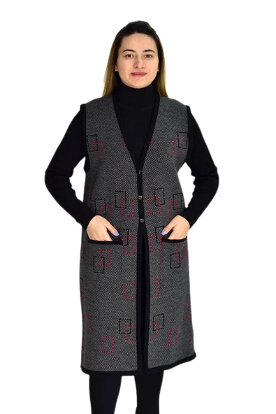 Kadın Triko Uzun Yelek UY1574 BGL-ST03456 - 4