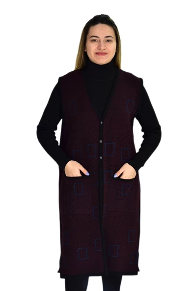 Kadın Triko Uzun Yelek UY1574 BGL-ST03456 - 3