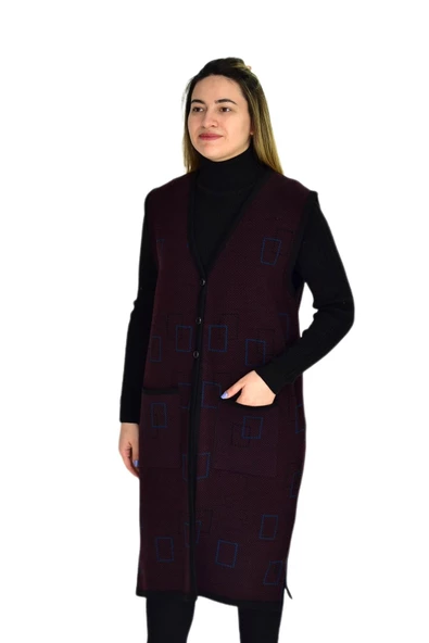 Kadın Triko Uzun Yelek UY1574 BGL-ST03456 - 5