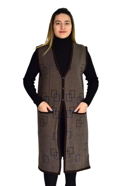 Kadın Triko Uzun Yelek UY1574 BGL-ST03456 - 1