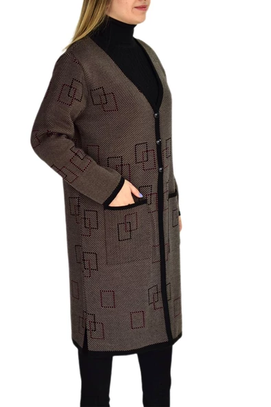 Kadın Triko Uzun Hırka UC1574 BGL-ST03457 - Resim 7