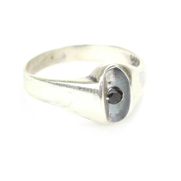 925 Ayar Gümüş Onix Taşlı Erkek Yüzük - Resim 4