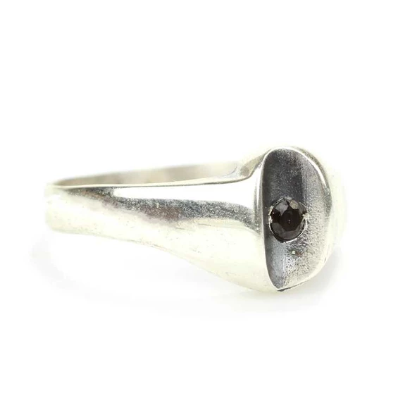 925 Ayar Gümüş Onix Taşlı Erkek Yüzük ürün görseli 1