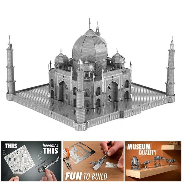 TAÇ MAHAL HİNDİSTAN 3D Metal Maket Bulmaca Puzzle modeli kitleri DIY 14+ Yaş 125+ parça - 5