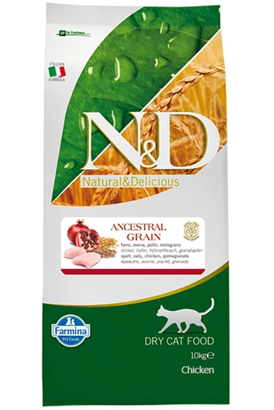 N&D Düşük Tahıllı Tavuklu ve Narlı Yetişkin Kedi Maması 10 KG