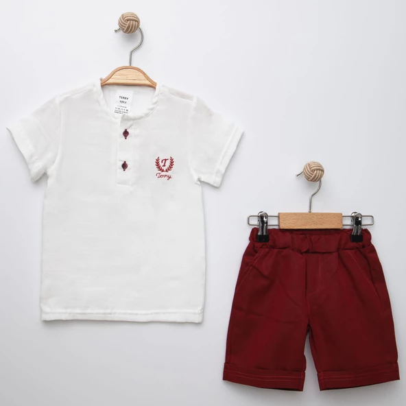 Sıfır Yaka Müslin Erkek Çocuk Takım MNK6389 - Resim 8