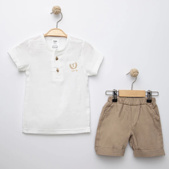 Sıfır Yaka Müslin Erkek Çocuk Takım MNK6389 - Resim 7