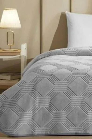 Özdilek Trendy Art Deco Çift Kişilik Battaniye 220x240 Koyu Gri - 2