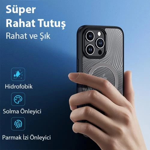 Polham iPhone 15 Pro Max İle Uyumlu Magsafeli Mat Silikon Kılıf, Darbe Emici, Kamera Korumalı Kılıf - 4