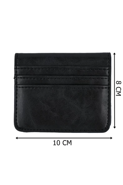 Minimal ve Ergonomik Siyah Cüzdan – 6 Kartlık – Kağıt Para Bölmeli – Kartlık ve Cüzdan Modeli - 4