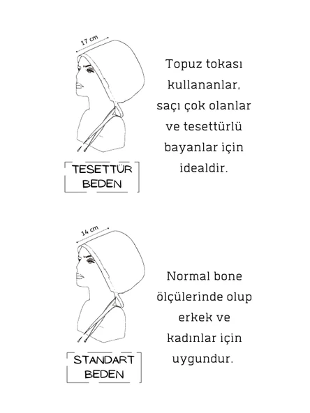 Tesettür Sulu Boya Beyaz Zemin Bordo Güller Desenli Cerrahi Bone Doktor Hemşire Sağlıkçı Bonesi - 3