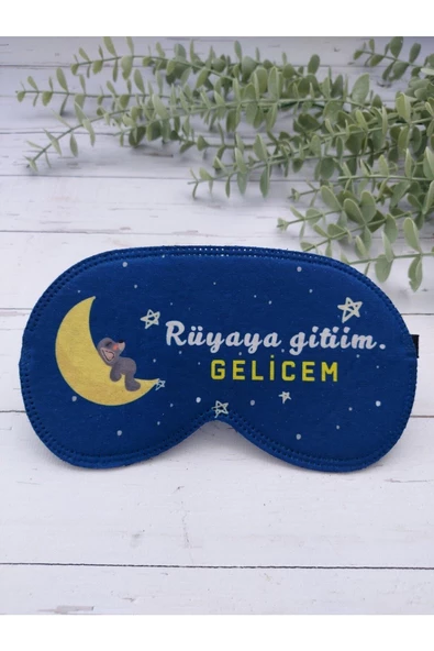 Rüyaya Gittim Gelicem Uyku Bandı Göz Bandı Baskılı Pamuk Seyahat Uyku Bandı