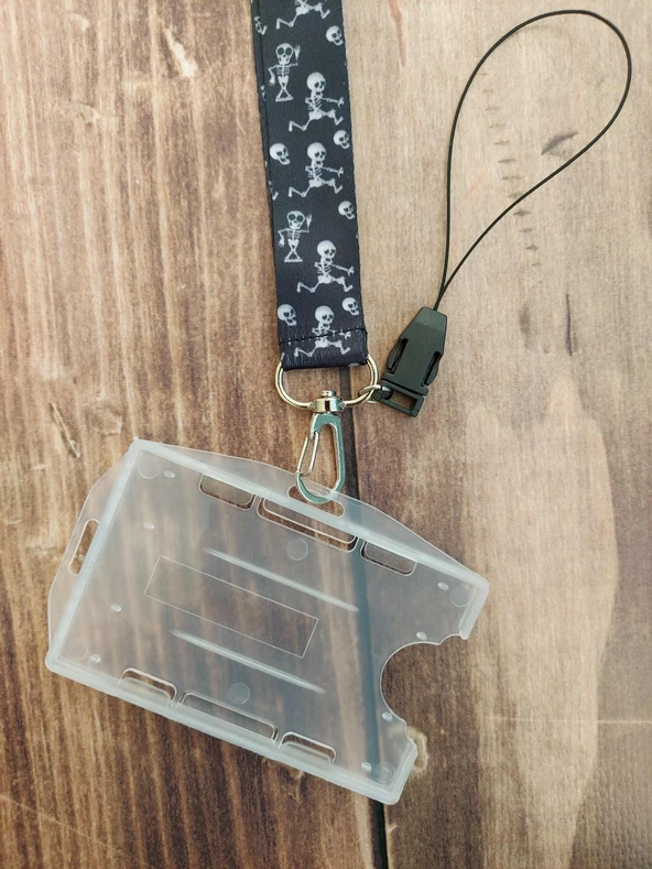 İskelet Kart Askısı Yaka Kartı Boyun Askı Ipi Telefon Askısı - 3