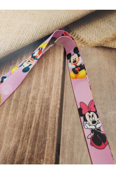 Minnie Lila Kart Askısı Yaka Kartı Boyun Askı Ipi Telefon Askısı - 3