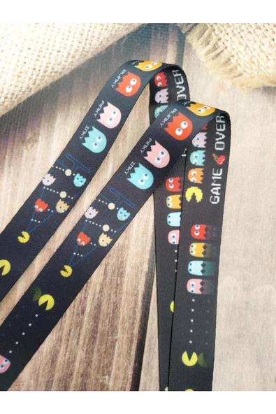 Pacman Siyah Yaka Kartı Boyun Askı İpi - 3