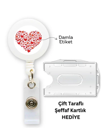 Kalp Yoyo Yaka Kartlığı Yatay Dikey Kart Koruyucu