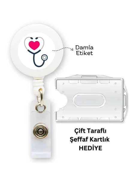 Stetoskop Yoyo Yaka Kartlığı Yatay Dikey Kart Koruyucu