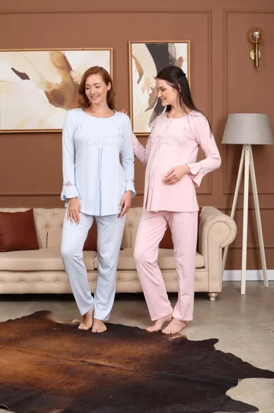 BirolGaye Bone Club 5707 Pudra Hamile Lohsua Pijama Tk - Resim 3