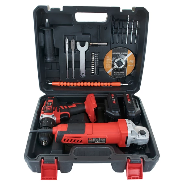 Kleco KETM1875 18V/1.5Ah. Akülü Darbeli Matkap ve 750W Avuç Taşlama Set - 2