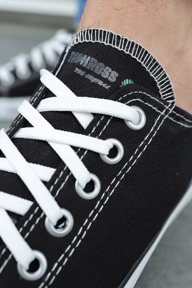 Tomiross Unısex Siyah Beyaz Garantili Ortopedik Keten Günlük Kullanım Sneaker Ayakkabı X-STAR-7284 - 6