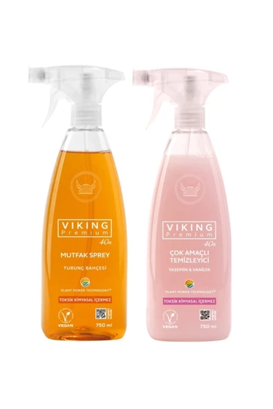 Viking Premium 2'li (Çok Amaçlı Yüzey Temizleyici , Mutfak Turunç Bahçesi) Paket 750 ml x 2 Adet