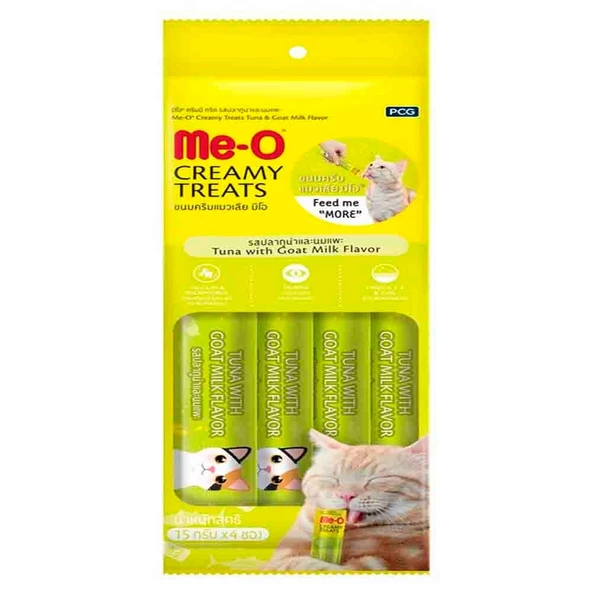 Meo Ton Balıklı Keçi Sütlü Krema Kedi Ödülü Kedi Çorbası 4x15 gr