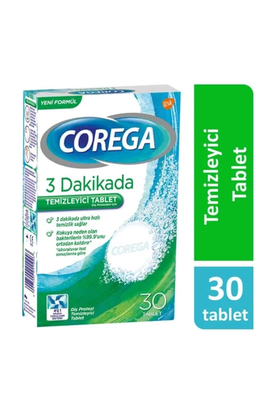 Corega Protez Temizleyici Tablet 30Lu