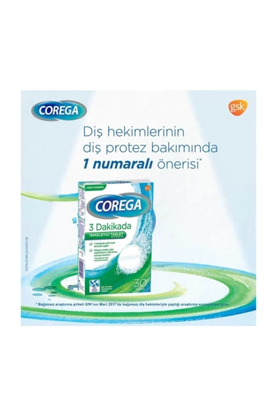 Corega Protez Temizleyici Tablet 30Lu - 2