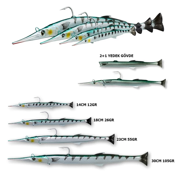 Savage gear 3D Needlefish Pulsetail 2+1 14cm 12gr Silikon Yem