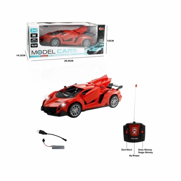 XFG-789-104C Kumandalı Şarjlı 1:18 Kapı ve Bagaj -Vardem - 3