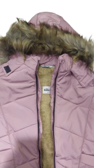 uğurböceğiçocuk Cool Pink 4045 Kız Çocuk Kapşonlu Kürklü Mont - 6