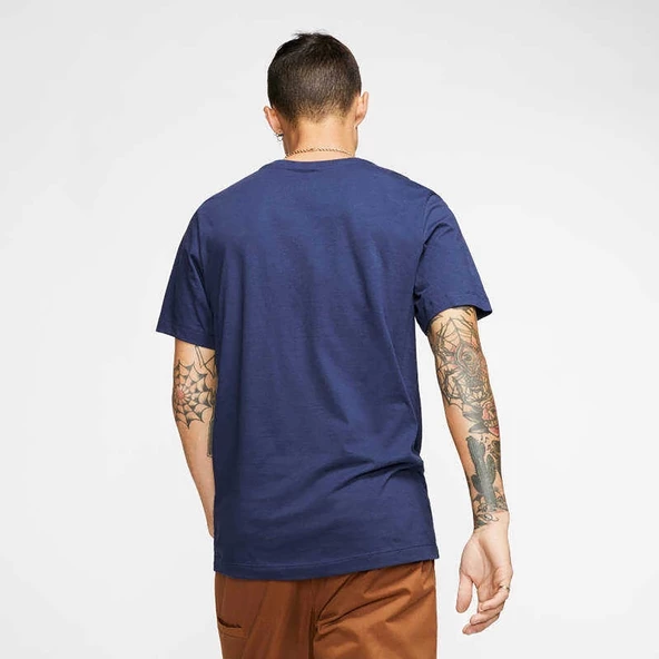 Nike Sportwear Club Erkek T-Shirt Midnight Navy - White - Resim 3