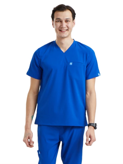 ZAZEL- Erkek Likralı Royal Mavi Üniforma Üst ürün görseli