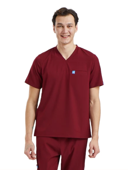 ZAZEL- Erkek Likralı Bordo Üniforma Üst ürün görseli