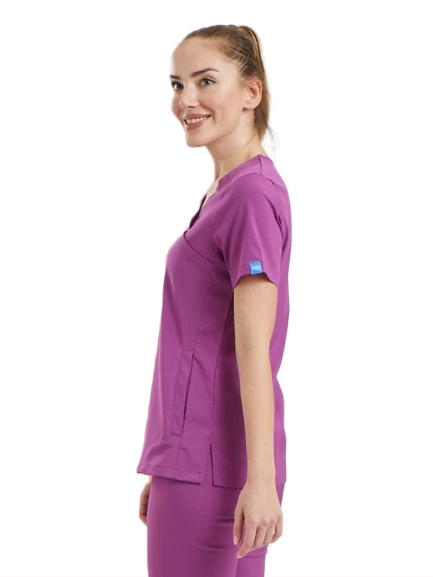 CLOWER- Kadın Likralı Pembe Üniforma Üst - Resim 2