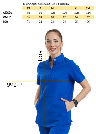CROCUS- Kadın Likralı Siyah Üniforma Üst - Resim 5