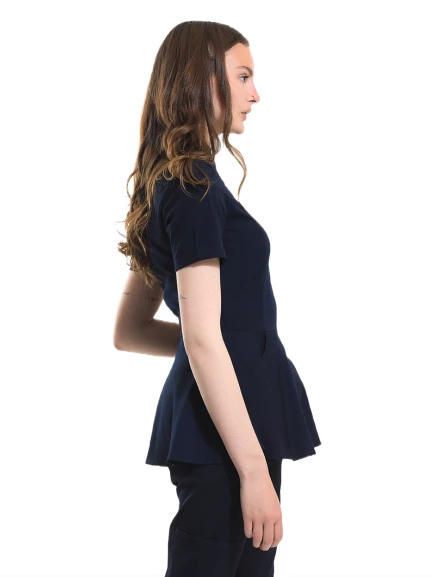 AZELIA - Kadın Likralı Lacivert Üniforma Üst - Resim 2