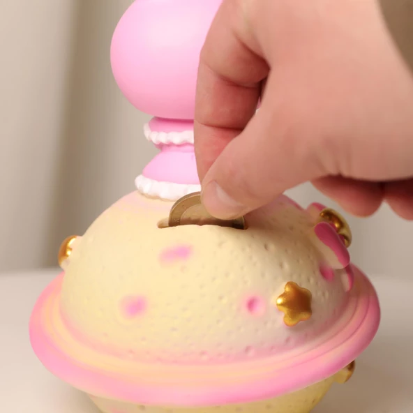 Kawaii Sanrio My Melody Satürn Yanıp Sönen Renk Değiştiren Gece Lambası Kumbara - 3