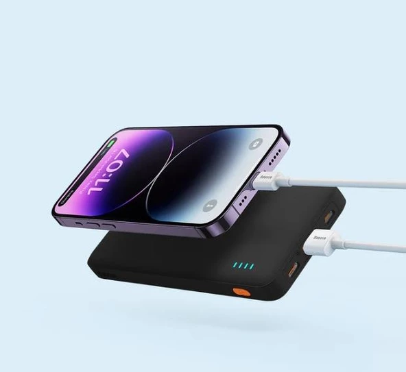 Baseus Ultra İnce 20W 10000mAh Süper Hızlı Taşınabilir Powerbank, Type C Kablolu Çip Korumalı Hafif Powerbank - 3