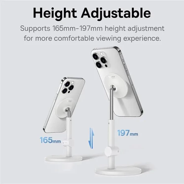 Baseus Yükseklik Ayarlık Magsafe İle Uyumlu Ultra Sağlam Telefon Tutucu Stand, Oynar Başlıklı Telefon Tablet Standı - 3